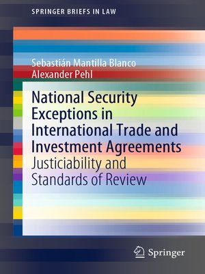 cover image of National Security Exceptions in International Trade and Investment Agreements